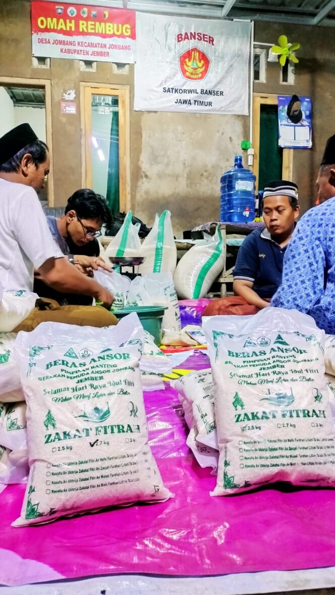 
					Ansor Ranting Jombang Sediakan Beras, Permudah Umat Tunaikan Zakat
