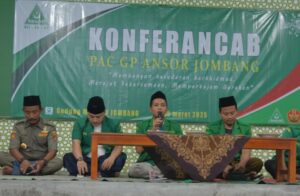 Pembukaan Pra Konferancab GP Ansor Jombang di Aula MWC NU Jombang, Sabtu (8/3/25).